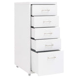 Mobile File Cabinet White 28x41x69 cm Metal - 45-Degree Angle