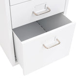 Mobile File Cabinet White 28x41x69 cm Metal - Rear View