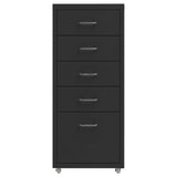 Mobile File Cabinet Black 28x41x69 cm Metal