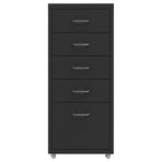 Mobile File Cabinet Black 28x41x69 cm Metal