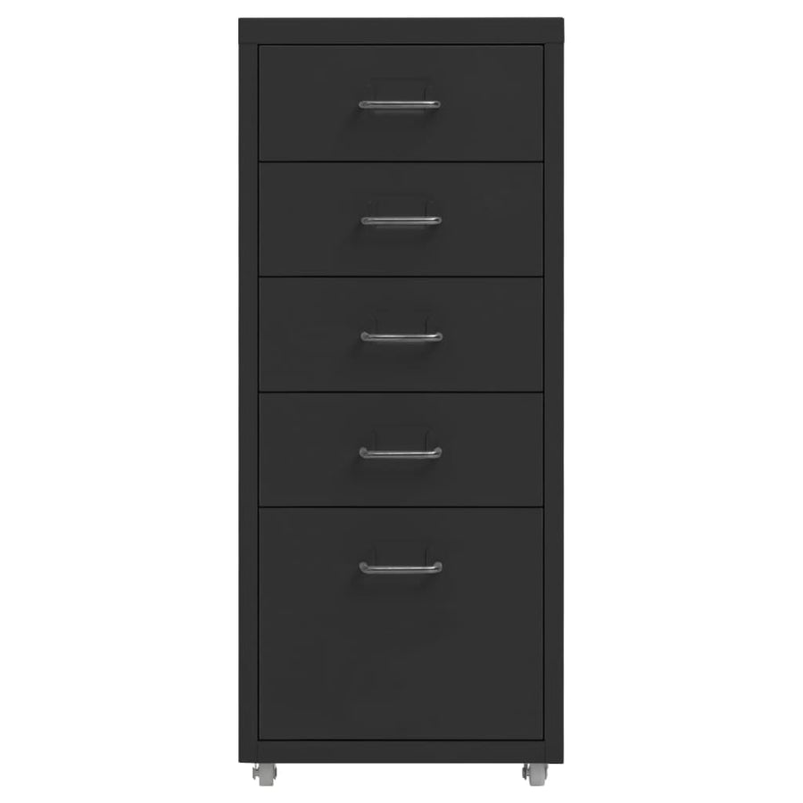 Mobile File Cabinet Black 28x41x69 cm Metal