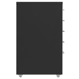 Mobile File Cabinet Black 28x41x69 cm Metal