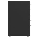 Mobile File Cabinet Black 28x41x69 cm Metal - Side View