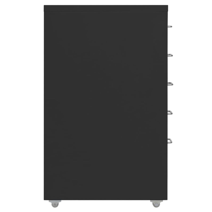 Mobile File Cabinet Black 28x41x69 cm Metal