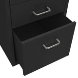 Mobile File Cabinet Black 28x41x69 cm Metal - Rear View