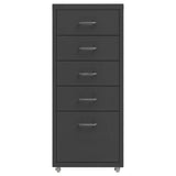 Mobile File Cabinet Anthracite 28x41x69 cm Metal