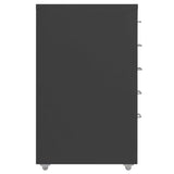 Mobile File Cabinet Anthracite 28x41x69 cm Metal - Side View