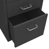 Mobile File Cabinet Anthracite 28x41x69 cm Metal - Rear View