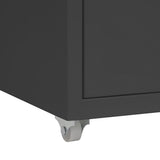 Mobile File Cabinet Anthracite 28x41x69 cm Metal - Close-Up Angle