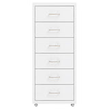 Mobile File Cabinet White 28x41x69 cm Metal