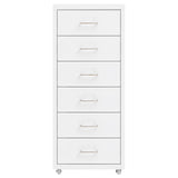 Mobile File Cabinet White 28x41x69 cm Metal - Front View