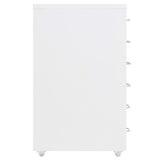 Mobile File Cabinet White 28x41x69 cm Metal - Side View