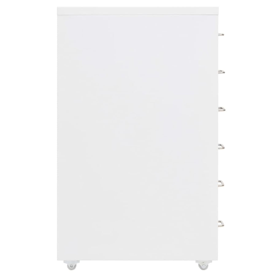 Mobile File Cabinet White 28x41x69 cm Metal