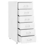 Mobile File Cabinet White 28x41x69 cm Metal - 45-Degree Angle