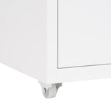 Mobile File Cabinet White 28x41x69 cm Metal - Close-Up Angle