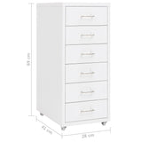 Mobile File Cabinet White 28x41x69 cm Metal - Low Angle