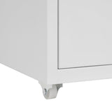 Mobile File Cabinet Grey 28x41x69 cm Metal - Close-Up Angle