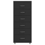 Mobile File Cabinet Black 28x41x69 cm Metal