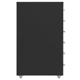 Mobile File Cabinet Black 28x41x69 cm Metal - Side View