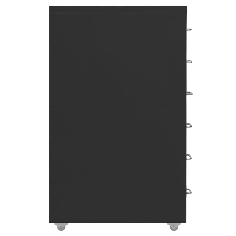 Mobile File Cabinet Black 28x41x69 cm Metal