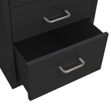 Mobile File Cabinet Black 28x41x69 cm Metal - Rear View