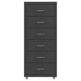 Mobile File Cabinet Anthracite 28x41x69 cm Metal - Front View