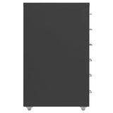 Mobile File Cabinet Anthracite 28x41x69 cm Metal - Side View