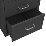 Mobile File Cabinet Anthracite 28x41x69 cm Metal - Rear View