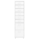 Mobile File Cabinet White 28x41x109 cm Metal - Front View