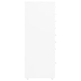Mobile File Cabinet White 28x41x109 cm Metal - Side View