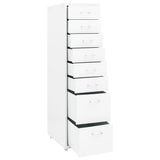 Mobile File Cabinet White 28x41x109 cm Metal - 45-Degree Angle