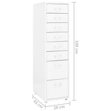 Mobile File Cabinet White 28x41x109 cm Metal