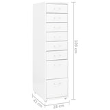 Mobile File Cabinet White 28x41x109 cm Metal - Extra Image