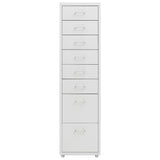 Mobile File Cabinet Grey 28x41x109 cm Metal - Front View