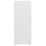 Mobile File Cabinet Grey 28x41x109 cm Metal - Side View