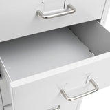 Mobile File Cabinet Grey 28x41x109 cm Metal - Rear View