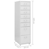 Mobile File Cabinet Grey 28x41x109 cm Metal - Extra Image