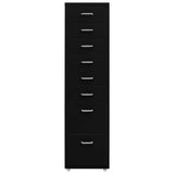 Mobile File Cabinet Black 28x41x109 cm Metal - Front View