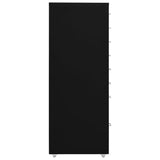 Mobile File Cabinet Black 28x41x109 cm Metal - Side View