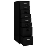 Mobile File Cabinet Black 28x41x109 cm Metal - 45-Degree Angle