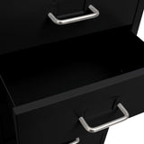 Mobile File Cabinet Black 28x41x109 cm Metal - Rear View