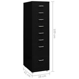 Mobile File Cabinet Black 28x41x109 cm Metal - Extra Image