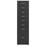 Mobile File Cabinet Anthracite 28x41x109 cm Metal - Front View