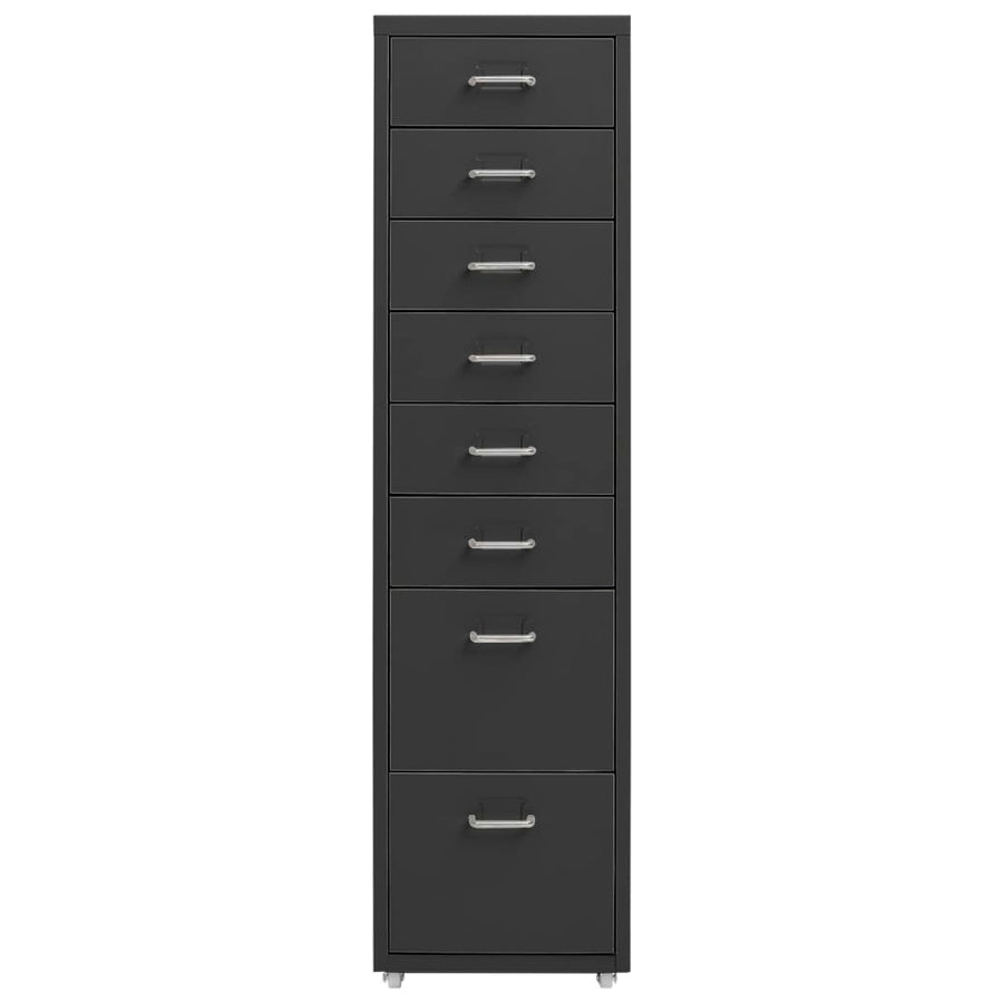 Mobile File Cabinet Anthracite 28x41x109 cm Metal