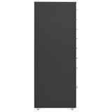 Mobile File Cabinet Anthracite 28x41x109 cm Metal - Side View