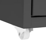 Mobile File Cabinet Anthracite 28x41x109 cm Metal - Close-Up Angle