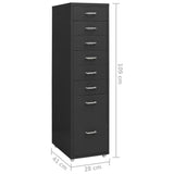 Mobile File Cabinet Anthracite 28x41x109 cm Metal - Extra Image