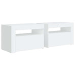Bedside Cabinets 2 pcs with LEDs White 60x35x40 cm
