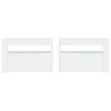 Bedside Cabinets 2 pcs with LEDs White 60x35x40 cm