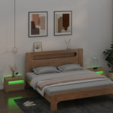 Bedside Cabinets 2 pcs with LEDs Sonoma Oak 60x35x40 cm - Low Angle